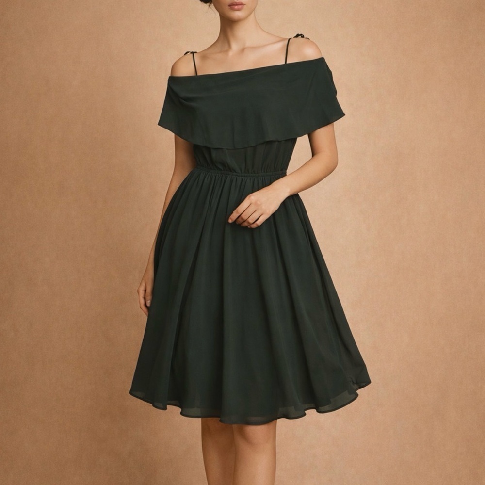 Hanna Nikole Off-Shoulder Dress Forest Green Size 16W